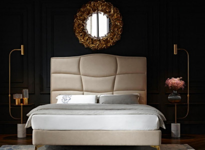 Bed Textile 2x Bedside table 3 pcs. Bedroom Set Furniture new Modern Luxury Beds